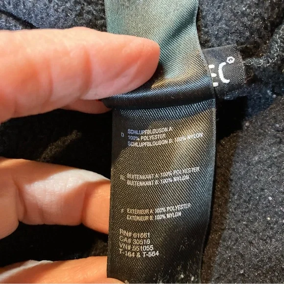 The North Face Black Full-Zip Denali Jacket size XL FLAW small hole each pocket - Picture 10 of 13